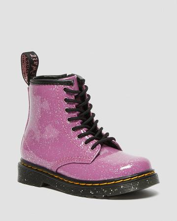 Pink Kids' Dr Martens Toddler 1460 Glitter Lace Up Boots | CA 692VRW